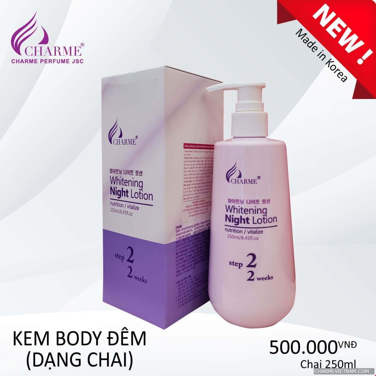 Dưỡng Da Toàn Thân Charme Whitening Night Lotion ( Chai )