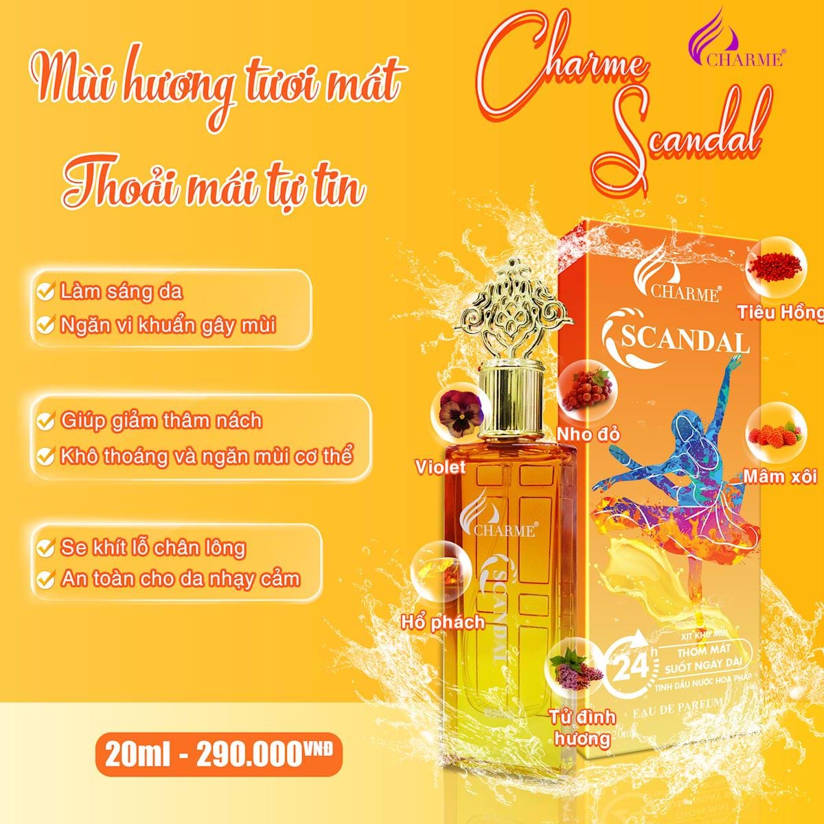 Xịt Khử Mùi Charme Scandal 20ml