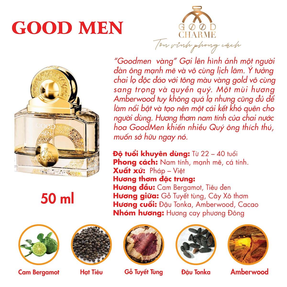 Charme Good Men 50ml (Màu Vàng)