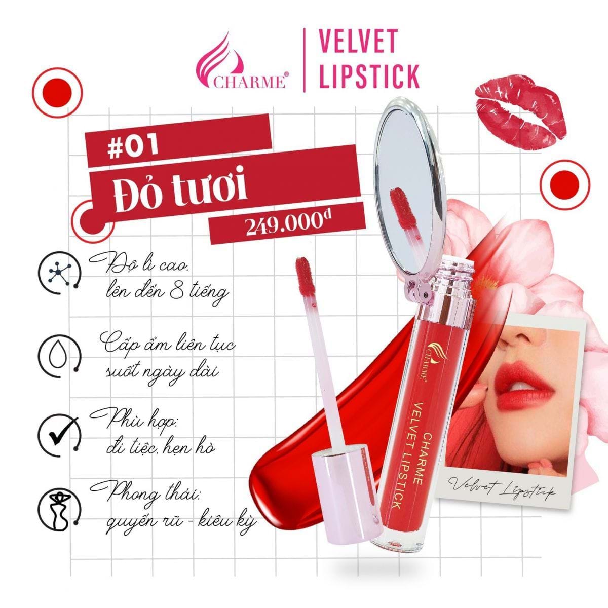 Có Gì Trong Bộ Sưu Tập Son Cực Hot Charme Velvet Lipstick?