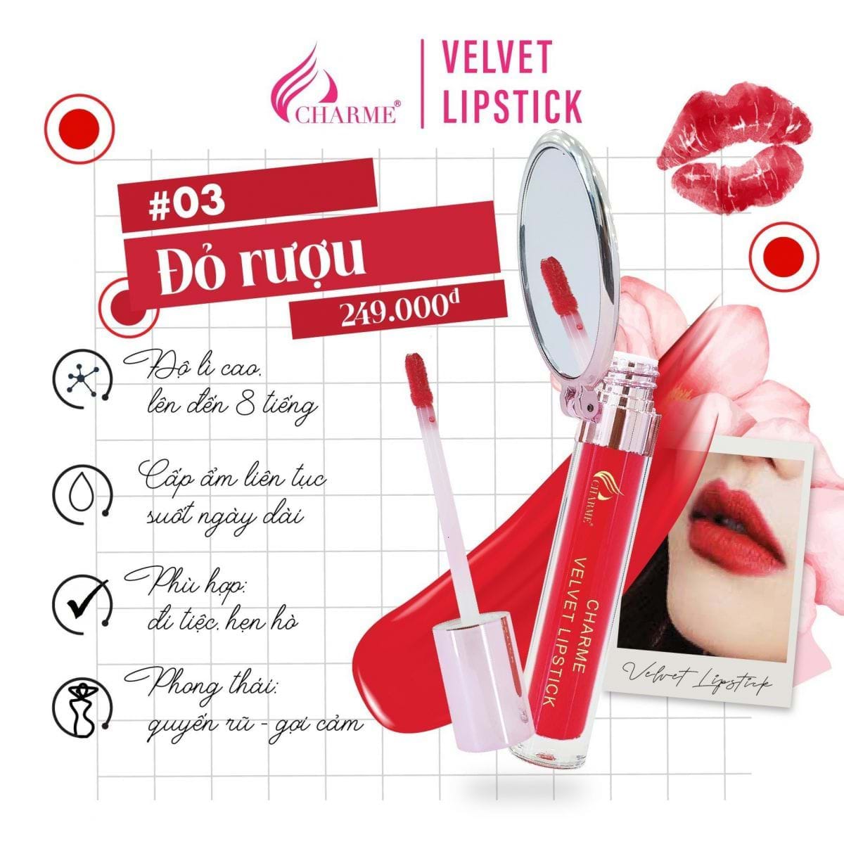 Có Gì Trong Bộ Sưu Tập Son Cực Hot Charme Velvet Lipstick?