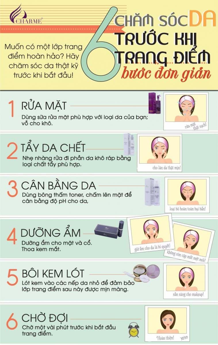 Trước khi trang điểm, hãy ghi nhớ 6 bước chăm sóc da này!