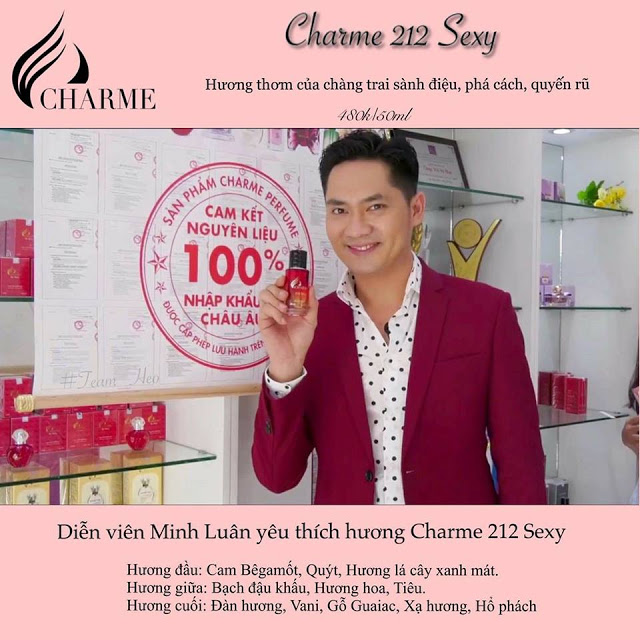 Diễn viên Minh Luân với nước hoa Charme