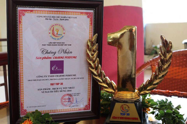Một trong những giải thưởng uy tín mà Charme vinh dự nhận được